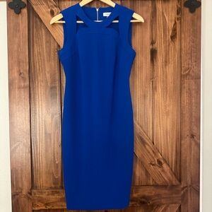 Calvin Klein Elegant Blue Sleeveless Dress 4